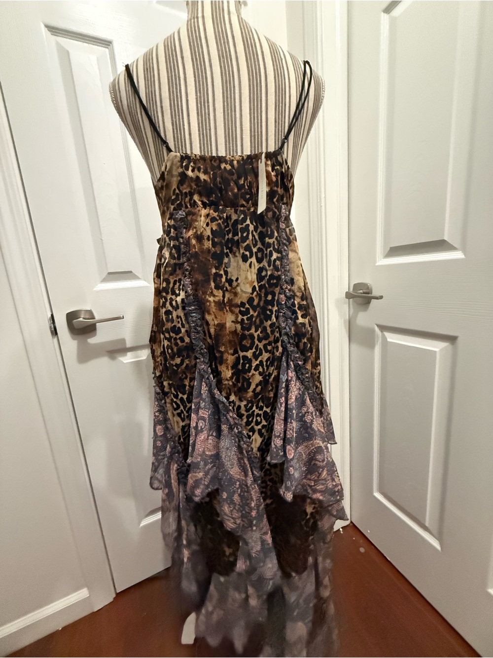 Anthropologie Ruffled Chiffon Maxi Dress leopard print and tiered ruffles Sm NWT - Picture 10 of 10